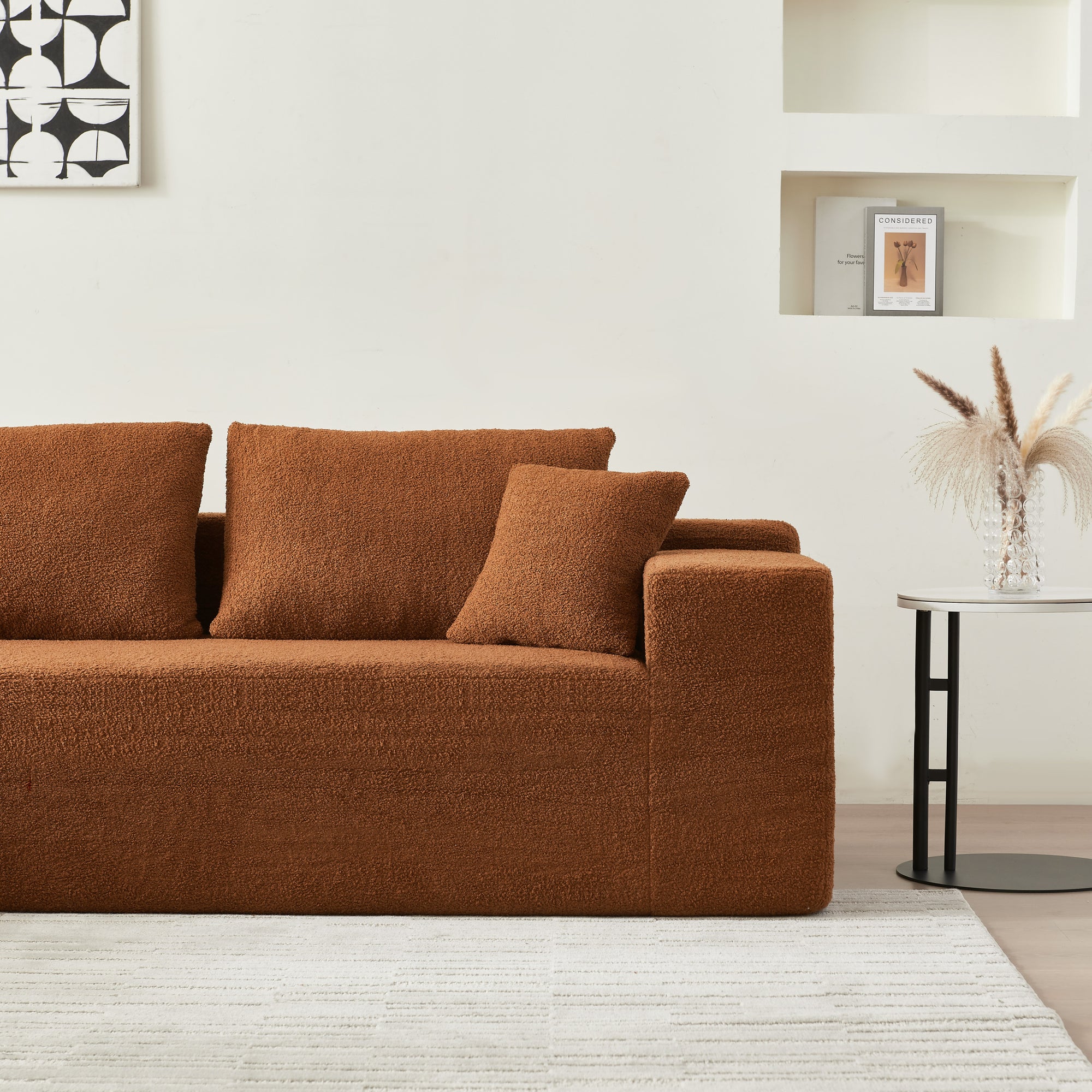 Lusaka 4-Seat Modern Sectional Sofa in Orange