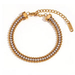 Load image into Gallery viewer, 18k Accented Diamond Tennis Bracelet
