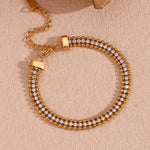 Load image into Gallery viewer, 18k Accented Diamond Tennis Bracelet
