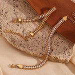 Load image into Gallery viewer, 18k Accented Diamond Tennis Bracelet

