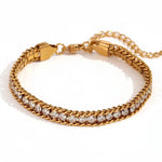 Load image into Gallery viewer, 18k Accented Diamond Tennis Bracelet
