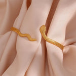 Load image into Gallery viewer, 18k Adjustable Snake Bracelet
