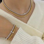Load image into Gallery viewer, 18k Beaded Diamond Center Necklace and Bracelets
