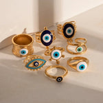 Load image into Gallery viewer, 18k Bohemian Evil Eye Rings
