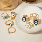 Load image into Gallery viewer, 18k Bohemian Evil Eye Rings

