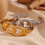 Load image into Gallery viewer, 18k Chunky Buckle Open Bangle Bracelet
