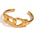 Load image into Gallery viewer, 18k Chunky Buckle Open Bangle Bracelet
