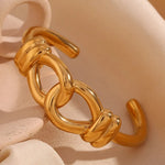 Load image into Gallery viewer, 18k Chunky Buckle Open Bangle Bracelet
