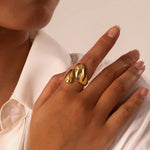 Load image into Gallery viewer, 18k Chunky Droplet Wrap Around Ring
