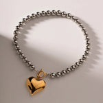 Load image into Gallery viewer, 18k Chunky Silver &amp; Gold Heart Necklace

