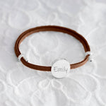 Load image into Gallery viewer, 18k Custom Suede Circle Name Bracelet
