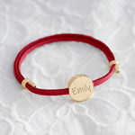 Load image into Gallery viewer, 18k Custom Suede Circle Name Bracelet
