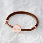 Load image into Gallery viewer, 18k Custom Suede Circle Name Bracelet
