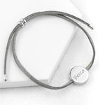 Load image into Gallery viewer, 18k Custom Suede Circle Name Bracelet
