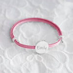 Load image into Gallery viewer, 18k Custom Suede Circle Name Bracelet
