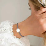 Load image into Gallery viewer, 18k Custom Suede Circle Name Bracelet
