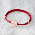 Load image into Gallery viewer, 18k Custom Suede Circle Name Bracelet
