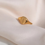 Load image into Gallery viewer, 18k Dainty Floral Signet Rings
