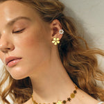 Load image into Gallery viewer, 18k Dainty Flower Earrings
