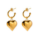 Load image into Gallery viewer, 18k Dainty Heart Hoops Earrings
