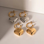 Load image into Gallery viewer, 18k Dainty Heart Hoops Earrings
