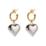 Load image into Gallery viewer, 18k Dainty Heart Hoops Earrings

