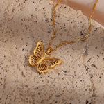 Load image into Gallery viewer, 18k Diamond Accented Butterfly Necklace
