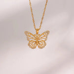 Load image into Gallery viewer, 18k Diamond Accented Butterfly Necklace
