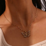 Load image into Gallery viewer, 18k Diamond Accented Butterfly Necklace
