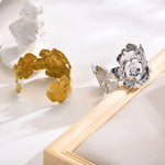 Load image into Gallery viewer, 18k Floral Cuff Bangle Bracelets
