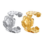Load image into Gallery viewer, 18k Floral Cuff Bangle Bracelets
