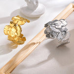 Load image into Gallery viewer, 18k Floral Cuff Bangle Bracelets
