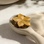 Load image into Gallery viewer, 18k Glamorous Gold Floral Stud Earrings &amp; Ring
