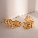 Load image into Gallery viewer, 18k Half Sunshine Dainty Earrings
