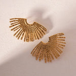 Load image into Gallery viewer, 18k Half Sunshine Dainty Earrings
