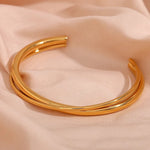Load image into Gallery viewer, 18k Intersect Cross Cuff Bracelet

