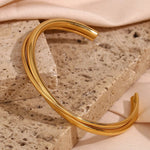 Load image into Gallery viewer, 18k Intersect Cross Cuff Bracelet
