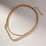 Load image into Gallery viewer, 18k Layered Gold Beaded Necklace
