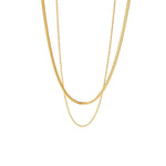Load image into Gallery viewer, 18k Layered Herringbone &amp; Rope Chain Necklace
