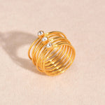 Load image into Gallery viewer, 18k Multi Layered Triple Diamond Rings
