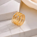 Load image into Gallery viewer, 18k Multi Layered Triple Diamond Rings
