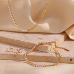 Load image into Gallery viewer, 18k Paperclip Chain Tennis Necklace, Bracelet, and Earrings

