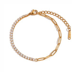 Load image into Gallery viewer, 18k Paperclip Chain Tennis Necklace, Bracelet, and Earrings

