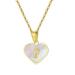 Load image into Gallery viewer, 18k Pearl Heart Initial Letter Necklace
