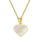 Load image into Gallery viewer, 18k Pearl Heart Initial Letter Necklace

