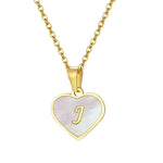 Load image into Gallery viewer, 18k Pearl Heart Initial Letter Necklace

