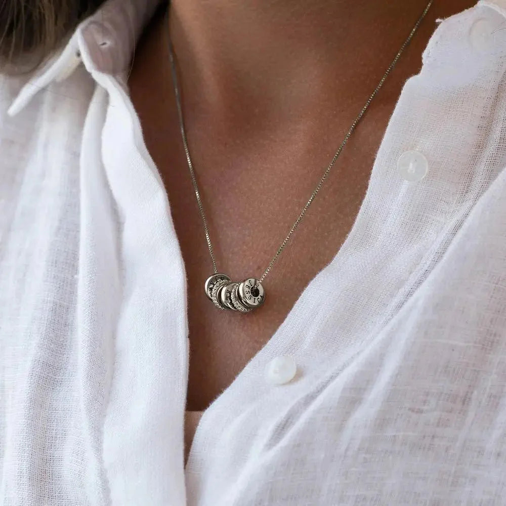 18k personalized name dainty diamond disc necklace