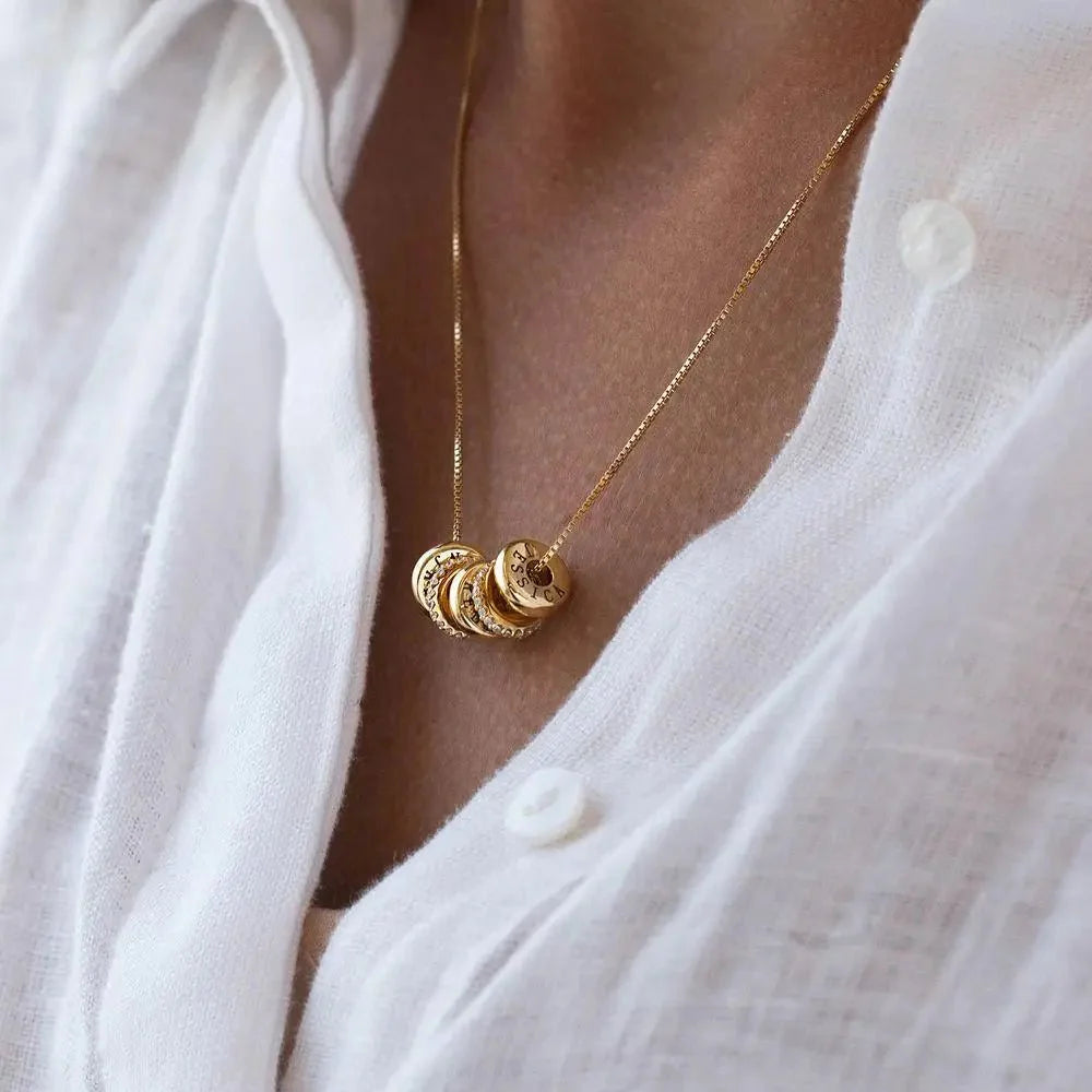18k personalized name dainty diamond disc necklace 790166