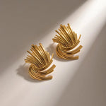 Load image into Gallery viewer, 18k Spiraling Braided Dainty Earrings
