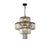 Sleek Metal Black Finish Crystal Chandelier